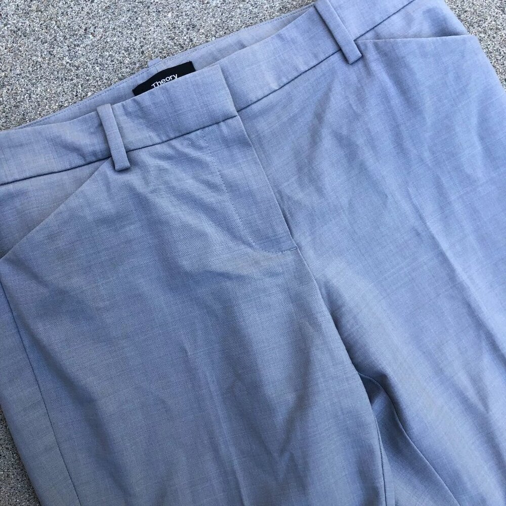 THEORY Izelle Dress Pants Women's 2 Petite Wool Blend Grey Work Office B…​​ - Picture 2 of 9